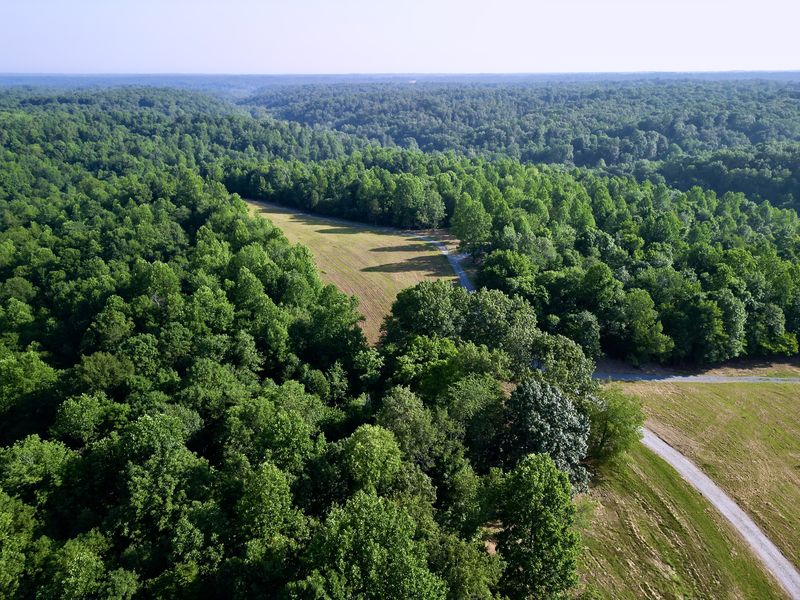 Panoramic aerial of Middle Tennessee land investment opportunity