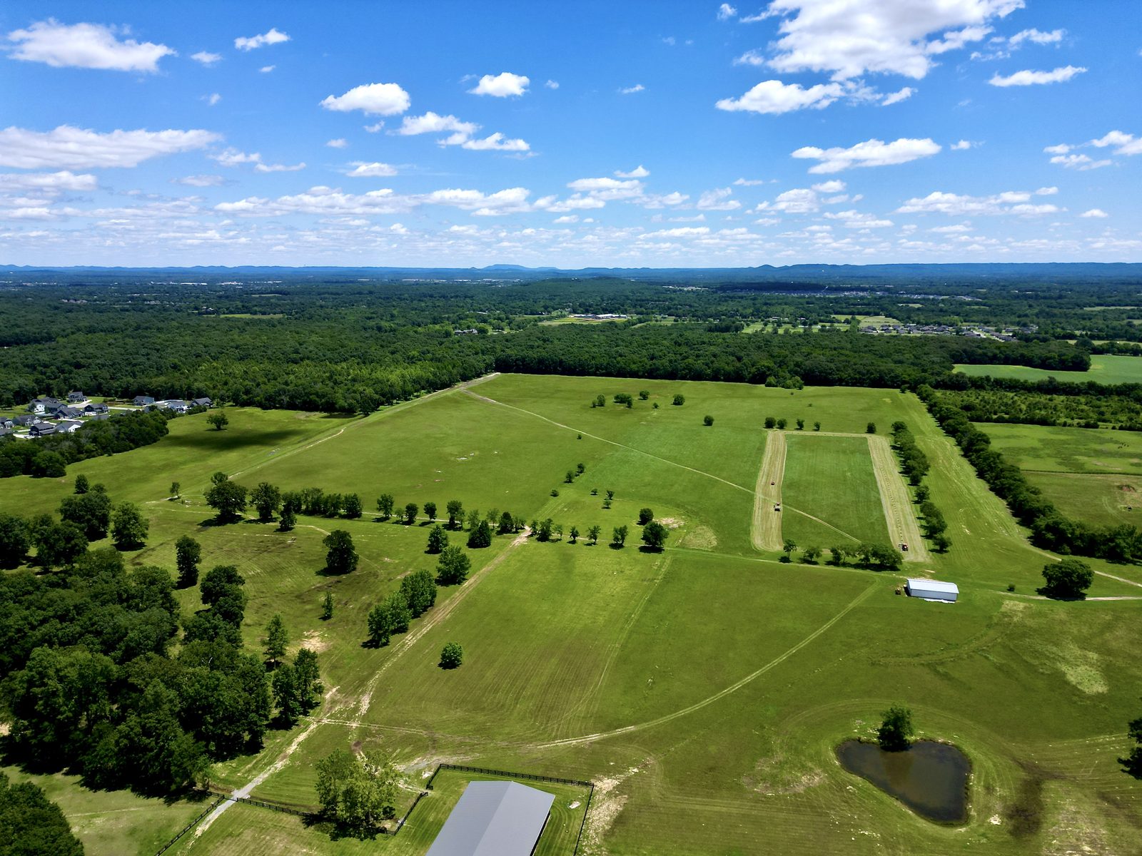 Sumner County Tennessee estate land and horse farms aerial